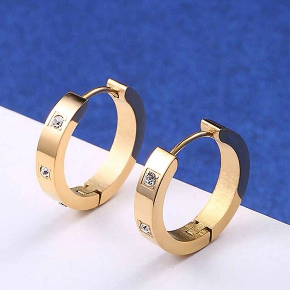 1 Pair Women Stainless Steel Hoop Earring - Picture 2 of 9
